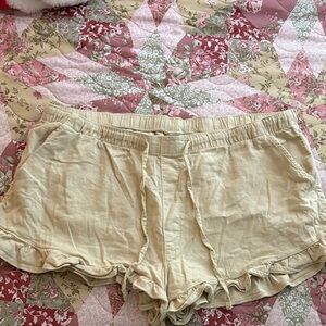 American Eagle Outfitters Light Yellow Ruffle Stretch Shorts